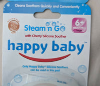 5 x 4 Pack (20) -  Happy Baby Steam n Go Cherry Silicone Soother