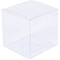 50 Piece Pack -PVC Clear See Through Plastic 15cm Square Cube Box - Large Bomboniere Product Exhibition Gift