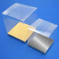 50 Piece Pack -PVC Clear See Through Plastic 15cm Square Cube Box - Large Bomboniere Product Exhibition Gift