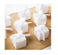 50 Pack of White 5cm Square Cube Card Gift Box - Folding Packaging Small rectangle/square Boxes for Wedding Jewelry Gift Party Favor Model Candy Chocolate Soap Box