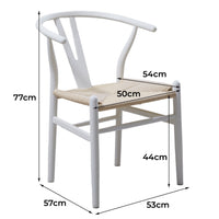 White Hans Wegner Replica Wishbone Chairs (Set of 2)