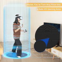 DEVASO Foldable VR Mat, Round Anti Fatigue Large Mat, Anti-Slip and Comfortable