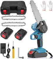 Mini Chainsaw Cordless, 6 Inch Handheld Electric Power Chainsaw with 2 Batteries
