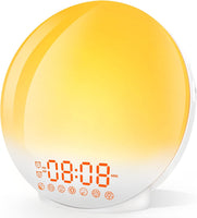 Sunrise Alarm Clock Wake Up Light 7 Sounds, Dual Alarms, Snooze, FM Radio