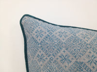 Azuk Pale Aqua Teal / Green & Grey Cushion Cover