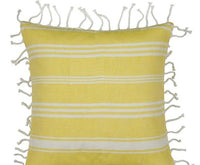 Pack of 4 Fresh Yellow & White Striped Cushion Cover with knotted edging