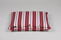 Aqua Red & White Striped Cushion Cover