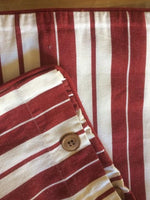 Aqua Red & White Striped Cushion Cover