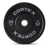 CORTEX 25kg Black Series V2 50mm Rubber Olympic Bumper Plate (Pair)