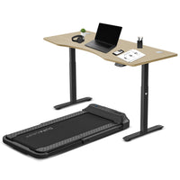 Fitness V-FOLD Treadmill with ErgoDesk Automatic Standing Desk 1500mm in Oak/Black