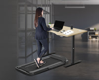 Fitness V-FOLD Treadmill with ErgoDesk Automatic Standing Desk 1500mm in Oak/Black