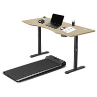Fitness Walkingpad M2 Treadmill with Dual Motor Automatic Standing Desk 180cm in Oak/Black