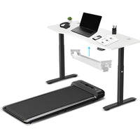 Fitness WalkingPad M2 Treadmill with ErgoDesk Automatic White Standing Desk 1500mm + Cable Management Tray