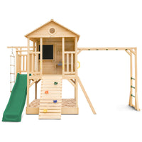 Kids Kingston Cubby House with 2.2m Green Slide