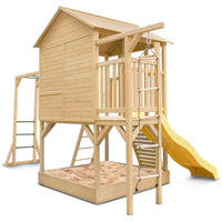 Kids Kingston Cubby House with 2.2m Yellow Slide