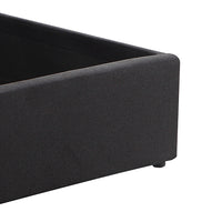 Gas Lift Queen Size Storage Bed Frame Upholstery Fabric in Black Colour with Tufted Headboard