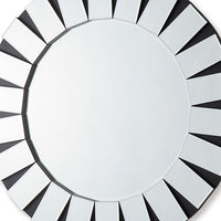 Wall Mirror MDF Construction Round Shape Combination of Black & Silver Colour