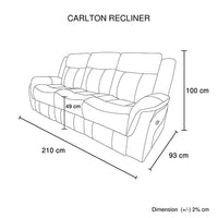 3-2 Seater Finest Grey Fabric Recliner Sofa Sturdy Construction Metal Mechanism
