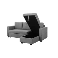 Murry 2 Seater Sofa Bed With Pull Out Storage Corner Lounge Set In Grey With Chaise