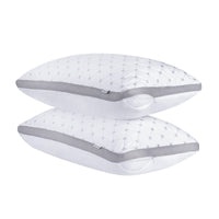 Luxury Bamboo Cooling Twin pack plush down-like pillows with 2 bonus quilted waterproof pillow protectors