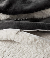 2 in 1 Teddy Sherpa  Quilt Cover Set and Blanket double size charcoal