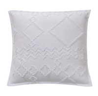 TUFTED MICROFIBRE SUPER SOFT CUSHION COVER-WHITE