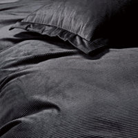 Corduroy Velvet Queen Bed Quilt Cover Set-Charcoal