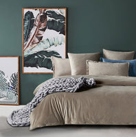 Corduroy Velvet King Bed Quilt Cover Set-Mink