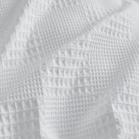 100% Cotton checkered waffle quilt cover set king size -White