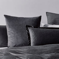 Corduroy Velvet Super King Bed Quilt Cover Set-Charcoal