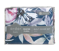 Jenna PRINTED MICROFIBRE QUILT COVER SET - QUEEN