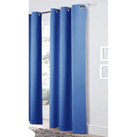 Bloomington Pair of Easy Care Eyelet Curtains Blue 120 x 221 cm