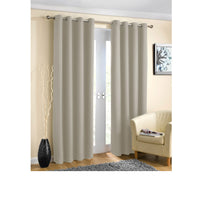 Pair of Blockout Plain Eyelet Curtains Taupe