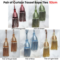 Pair of Curtain Tassel Rope Ties 52cm Burgundy