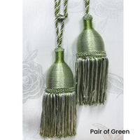 Pair of Curtain Tassel Rope Ties 52cm Green
