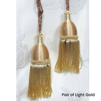 Pair of Curtain Tassel Rope Ties 52cm Light Gold
