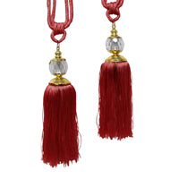 Elizabeth Pair of Curtain Tassel Rope Ties Red/Gold