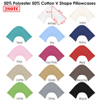280TC Polyester Cotton V Shape Pillowcase White