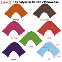 280TC EasyCare Polyester Cotton V Pillowcase Red