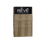 Pair of Reve 100% Cotton Standard Pillowcases 48 x 74 cm Wide Stripe Latte