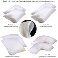 Set of 2 Stain Resistant Pillow Protectors Standard