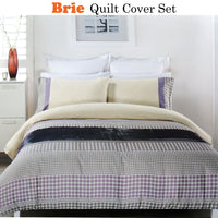 Brie Lilac Grey Quilt Cover Set KING