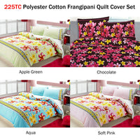 Floating Frangipani Quilt Cover Set Soft Pink Single