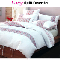 Lucy Pink Quilt Cover Set Queen