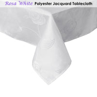 Jacquard Tablecloth Rosa White 135 x 180 cm