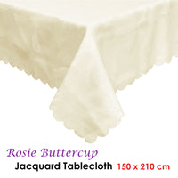 Rosie Buttercup Luxury Jacquard Tablecloth 150 x 210 cm