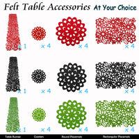 Choice Set of 4 Felt Rectangular Table Placemats Red