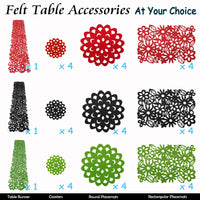 Choice Set of 4 Felt Round Table Placemats Red
