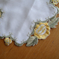 Set of 2 Embroidered Doilies Floral 11