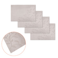Choice Set of 4 PVC Table Placemats Leaves Taupe